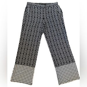 A. Byer Y2K Black White Geometric Hippie Eclectic Boho Casual Palazzo Pants